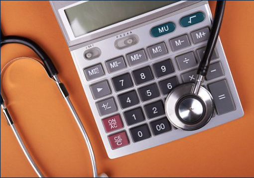 calculator and stethoscope